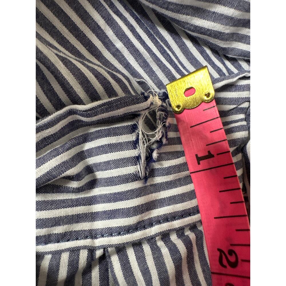 Ann Mashburn Ingrid Shirt Dress Striped Long Sleeve Tie Waist Maxi Blue White M - Picture 8 of 12